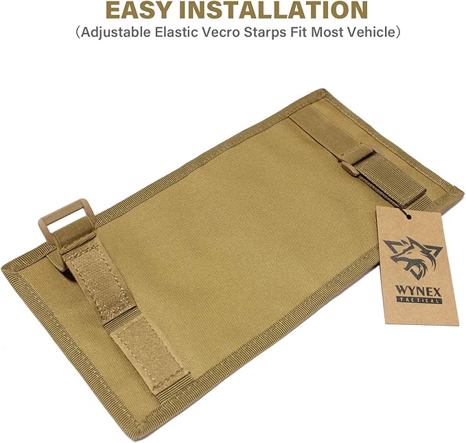 WYNEX Molle Visor Panel Organizer, Tactical Car Sun Visor Cover Molle Webbing Compatible Vehicle Visor Storage Holder Pouch