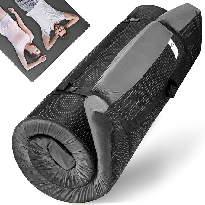 Sleeping Pad,3-inch Thick Memory Foam Camping Mattress,Portable Roll-Up Mat for Car/Tent/Floor/Cot/Travel,Comfortable Pad for Guests Sleepover