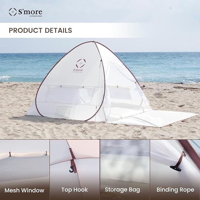 S'more Emergency Tent Shelter, Survival Tent for 2 Person, Lightweight and Portable Sun Shade Shelter, UFP 30+ Waterproof and Windproof Tent for Camping, Hiking, Backpacking and Outdoor Activities
