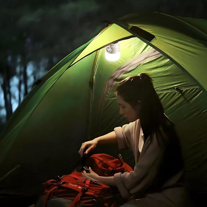 Camping Solar Lantern Emergency Lantern with Solar Charging, USB Rechargeable, Phone Charging Emergency Light for Hurricane, Power Outages, Home, Hiking, Water-Resistant