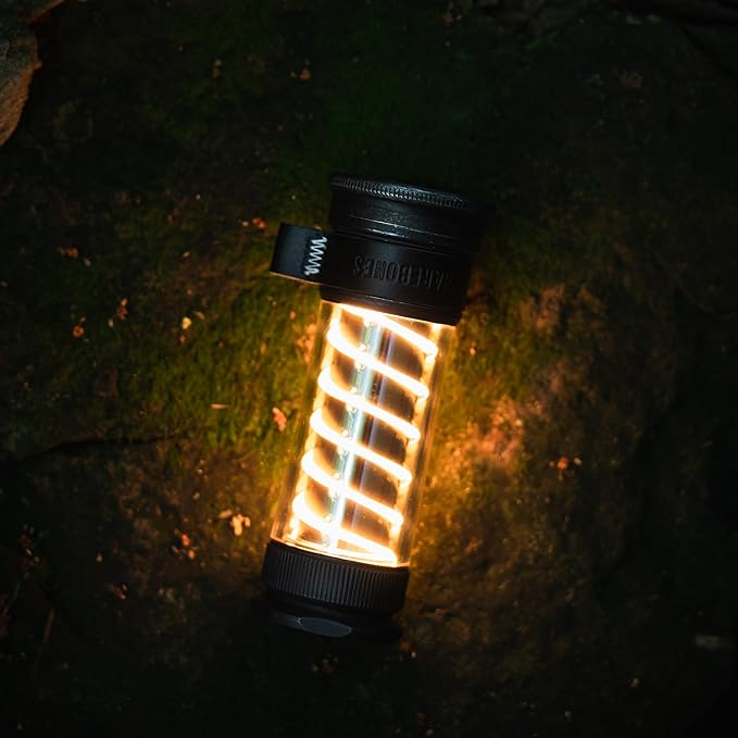 Barebones Edison Light Stick – Tumbled Steel, USB Rechargeable LED Lantern and Flashlight with 7 Modes, 40+ Hour Run Time, Camping Essentials with Magnetic Base