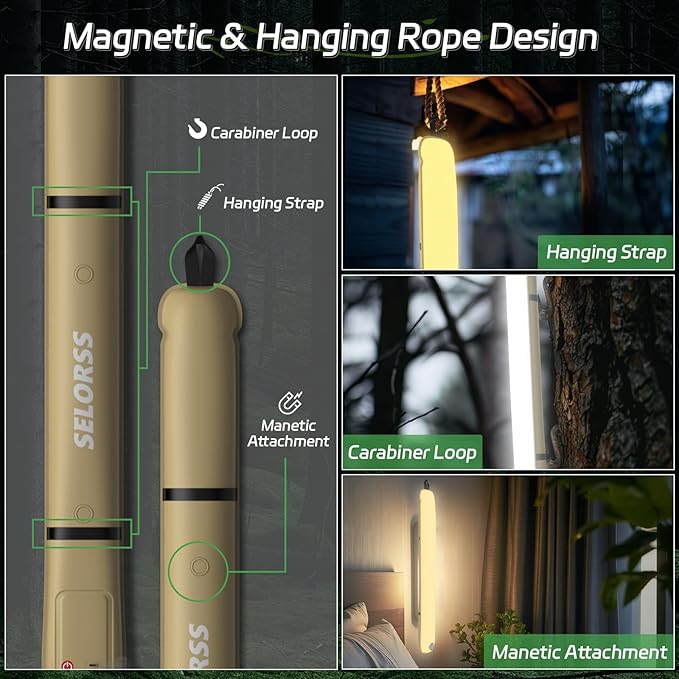 SELORSS Inflatable Outdoor Camping Light, Meets IP66 Waterproof Standard, Provides 2000 mAh Charging, Suitable for Camping, Hiking, Traveling and Other Outdoor environments.