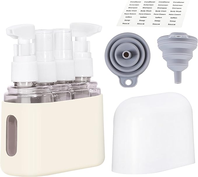 Bpluma Travel Bottles, Leak Proof Containers For Toiletries TSA Approved Airplane Accessories Kits For Liquid With Labels