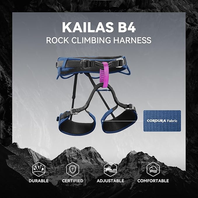 KAILAS B4 Rock Climbing Harness Men Roofing Harness Safety Belt Climbing Gear Adjustable Mountaineering Lightweight