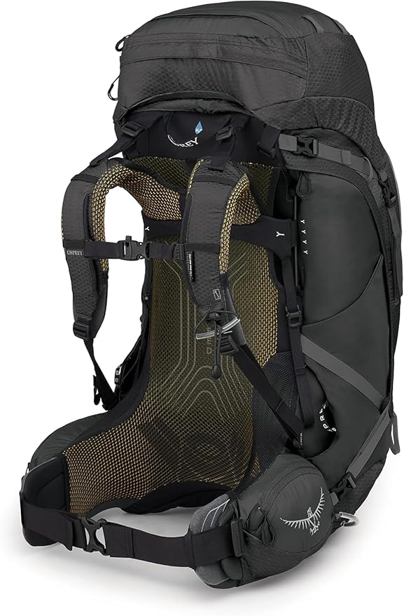 Osprey Atmos AG 65L Men's Backpacking Backpack, Black, L/XL