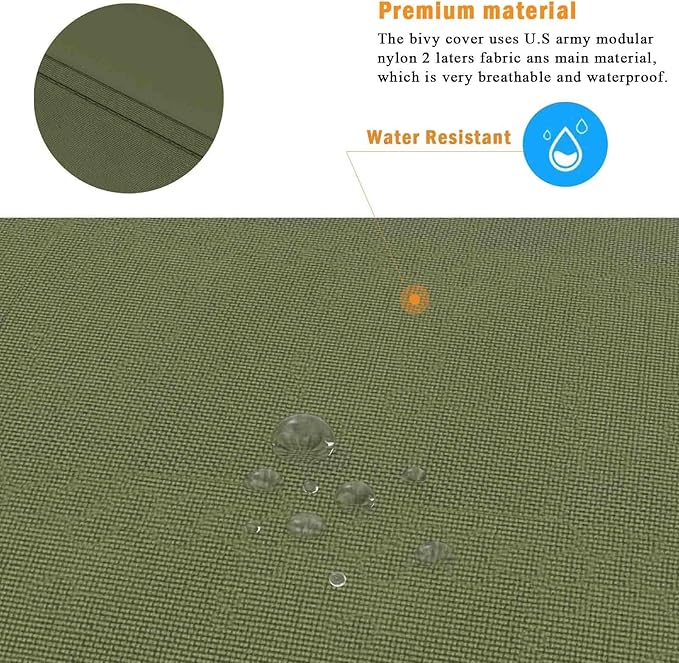 MT Army Military Modular Sleeping Bags System, Multi Layered with Bivy Cover for All Season, Woodland/Multicam