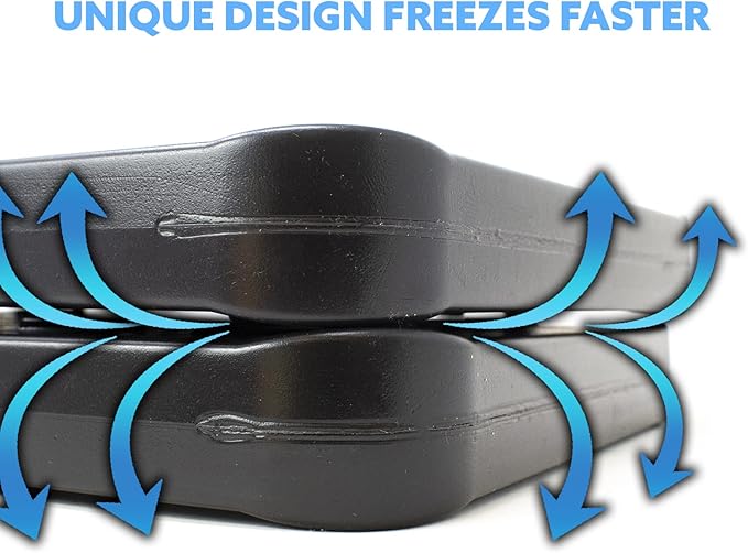 Kona Black/Ice Large Ice Packs for Coolers - Long Lasting Design - Refreezable Reusable Cooler Ice Pack (2)