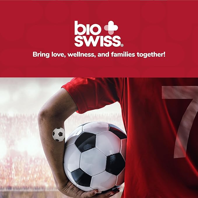 BioSwiss Bandages, Soccer Ball Shaped Self Adhesive Bandage, Latex Free Sterile Wound Care, Fun First Aid Kit Supplies for Kids, 50 Count