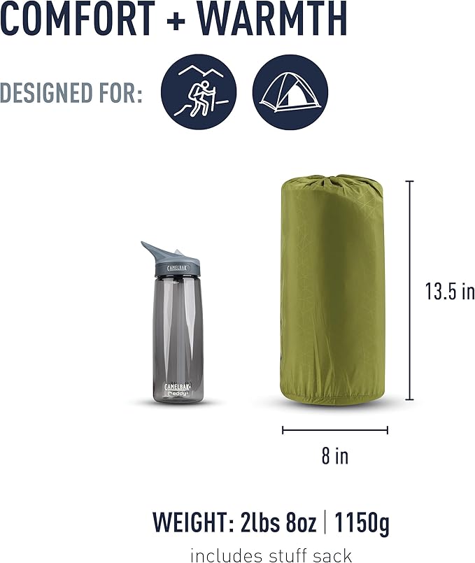 Sea to Summit Camp Self-Inflating Foam Sleeping Mat for Camping and Backpacking, Rectangular - Regular (72 x 25 x 1.5 inches)