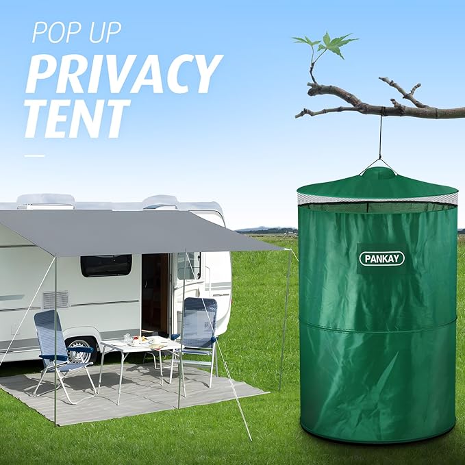 PANKAY Pop Up Privacy Tent, Portable Outdoor Camping Bathroom Toilet Tent, Collapsible Shelter for Camping & Emergency – Lightweight & Sturdy, Easy Set Up, Foldable - with Carry Bag