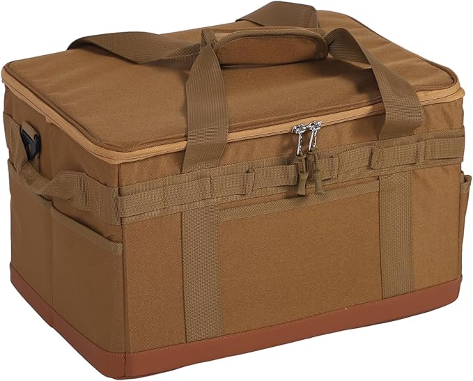 Fockety Camping Storage Bag, Large Capacity 30L BBQ and Picnic Bag Organizer with Handles, Hard Design Trunk Organizer Multipurpose Tactical Bags