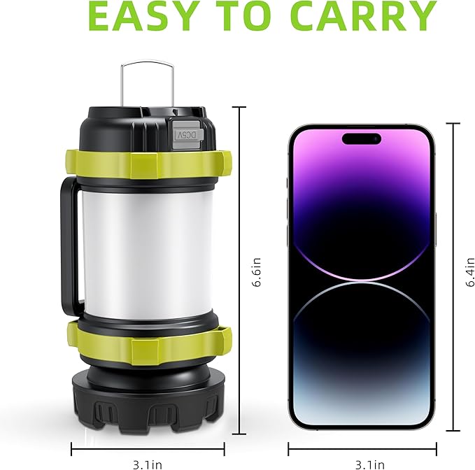 Camping Lantern Rechargeable, Alpswolf Camping Flashlight 4000 Capacity Power Bank,6 Modes, IPX4 Waterproof, Led Lantern Camping, Hiking, Outdoor Recreations Green 4 Pack