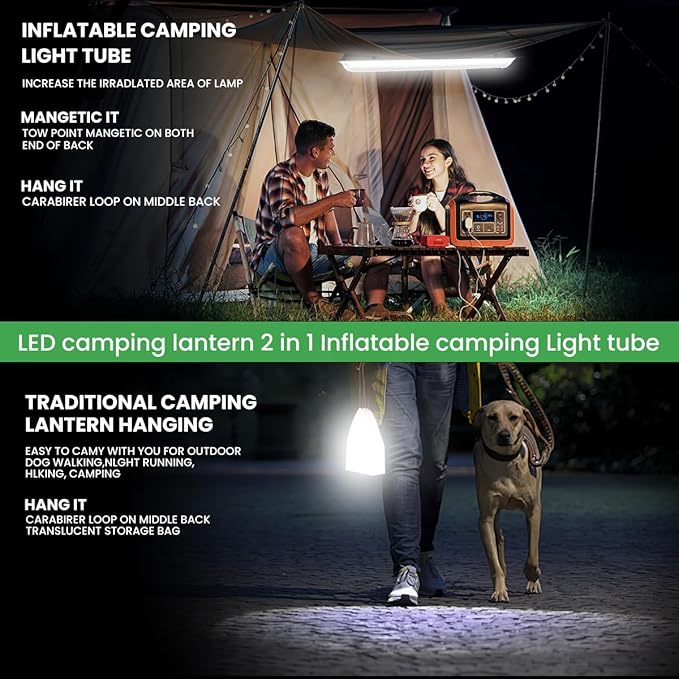 Camping Lights and Lanterns, Collapsible Outdoor LED Camping Lantern Tent Lights with Battery Powered, Portable Battery Lanterns for Power Outages Car RV Hurricane Emergency Kit Hiking Fishing