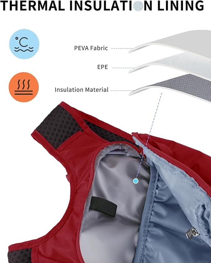 Blue Quartz Hydration Backpack with 2L Water Bladder, Hiking Water Backpack for Women Men, Lightweight Cycling Daypack with Phone Pocket & Helmet Net Bag, Hydration Pack for Biking, Running, Skiing