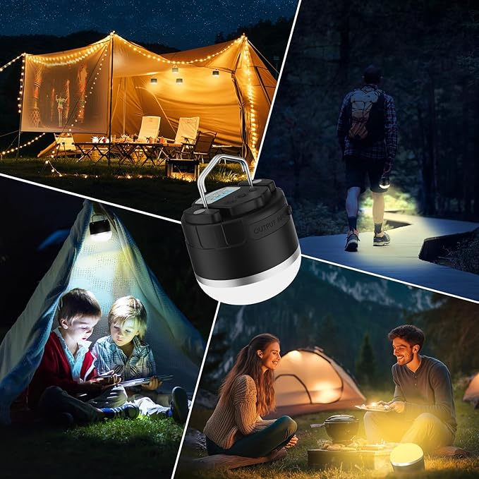 Rechargeable LED Camping Lantern 1000LM, Portable Tent Lights with 3 Colors, IP65 Waterproof, Magnetic Base, 4000mAH Emergency Hanging Light for Power Outages, Hiking, Tent, Outdoor, Home