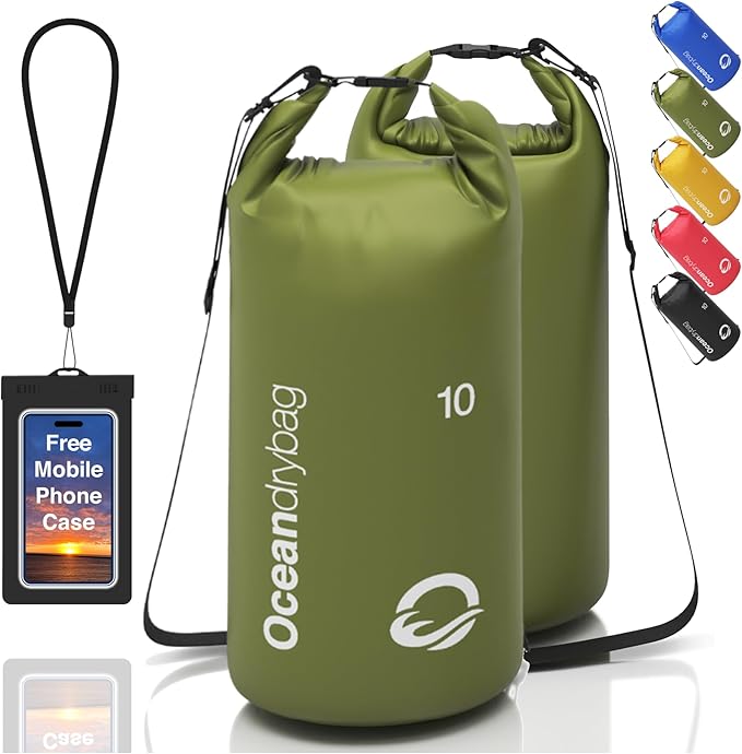 Oceandrybag - Waterproof Dry Bag Backpack - Floating Dry Sack Portable for Kayaking, Beach, Rafting, Boating, Hiking, Camping, Fishing with Waterproof Phone Case