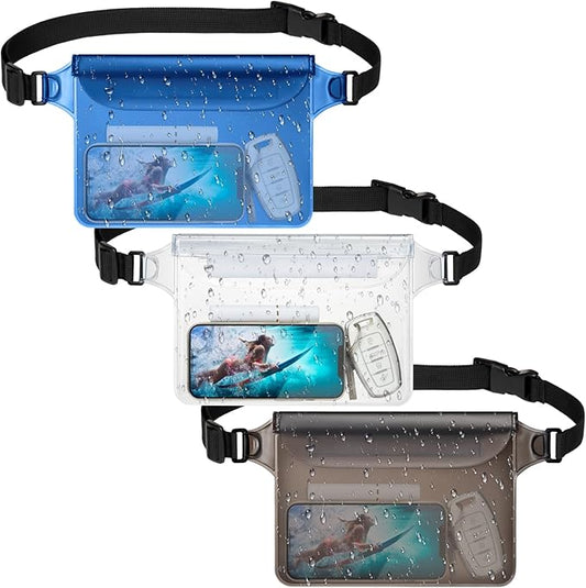 F-color Waterproof Fanny Pack - Waterproof Phone Pouch with Waist Strap - Cruise Essentials 2025 Must Haves Waterproof Pouch Dry Bag Keep Phone Valuables Safe for Beach Kayaking Boating Fishing