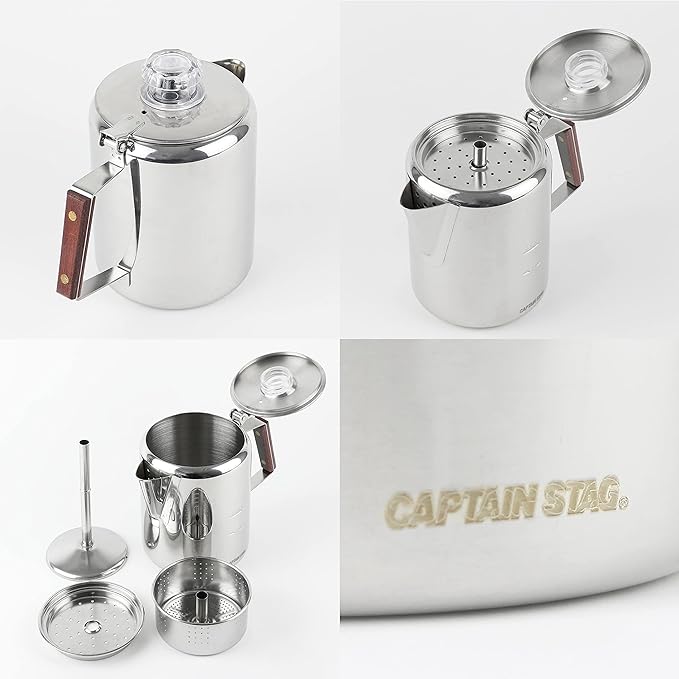 Captain Stag 18-8 Stainless Steel Percolator 3 Cup M-1225
