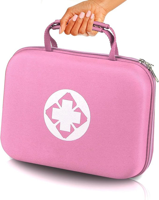 300PCS Home First Aid Kit for Hiking Car Home Emergency Kit First Aid Bag Multiple Purpose Outdoor Backpacking Gear for Disaster Preparedness Pink