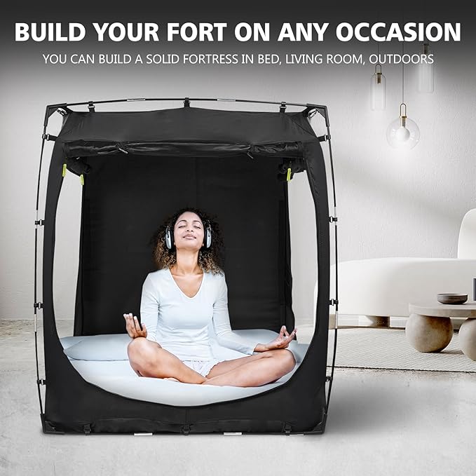 Bed Tent Bed Canopy BunkTwin Size Tents for Adult and Kids- Original Design Portable Dream Tent Indoor Sleeping Tents 80% Blackout with 3 Doors Breathable Big Space Tents