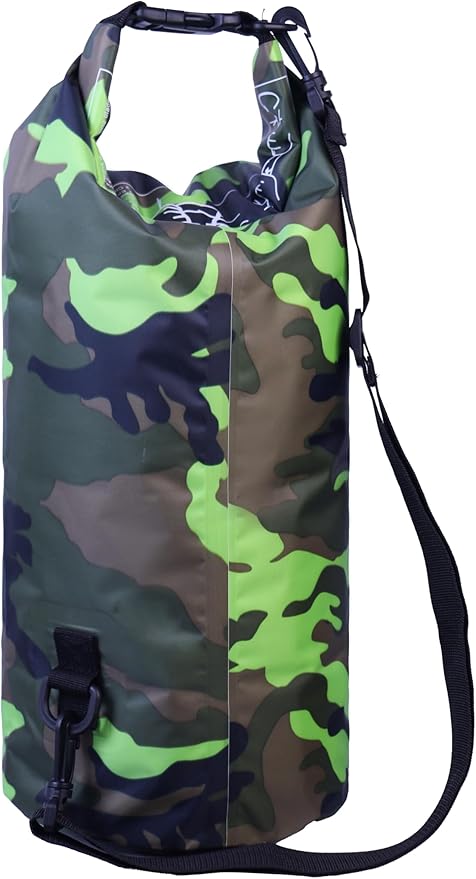 Waterproof Dry Bag Combo 5-30L Roll Top Dry Storage Bag Backpack for Kayaking Boating Beach Camping Travel Fishing, w/Phone Case & Collapsible Water Bottle & Sunglasses & Ear Band,Green 10L