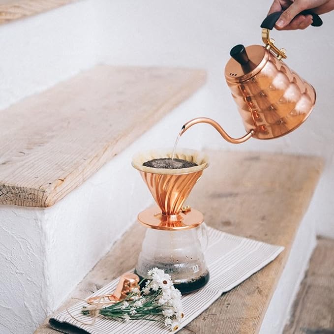 HARIO VDPR-02-CP V60 Copper Dripper for 1-4 Cups, Coffee, Hand Drip, Made in Japan