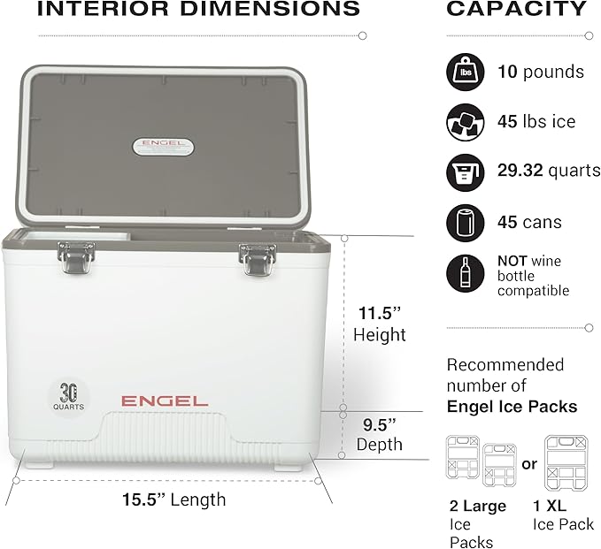 Engel UC30 30qt Leak-Proof, Air Tight, Drybox Cooler and Hard Shell Lunchbox