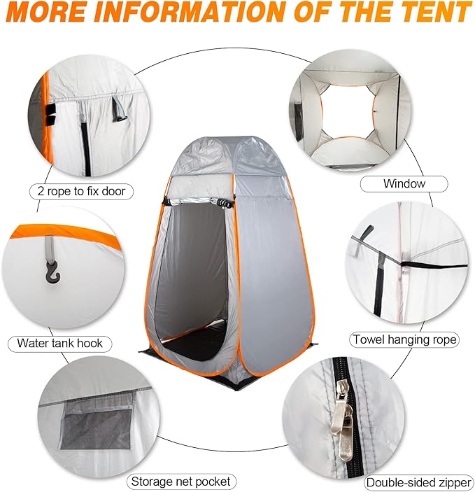Portable Pop-up Shower Privacy Tent,Spacious Dressing Room,Used for Shower and Dressing Mobile Toilet Hunting Outdoor Camping Beach