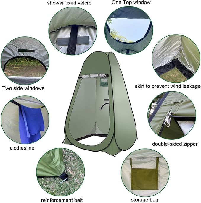 Pop Up Privacy Shower Tent Portable Outdoor Sun Shelter Camp Toilet Changing Dressing Room