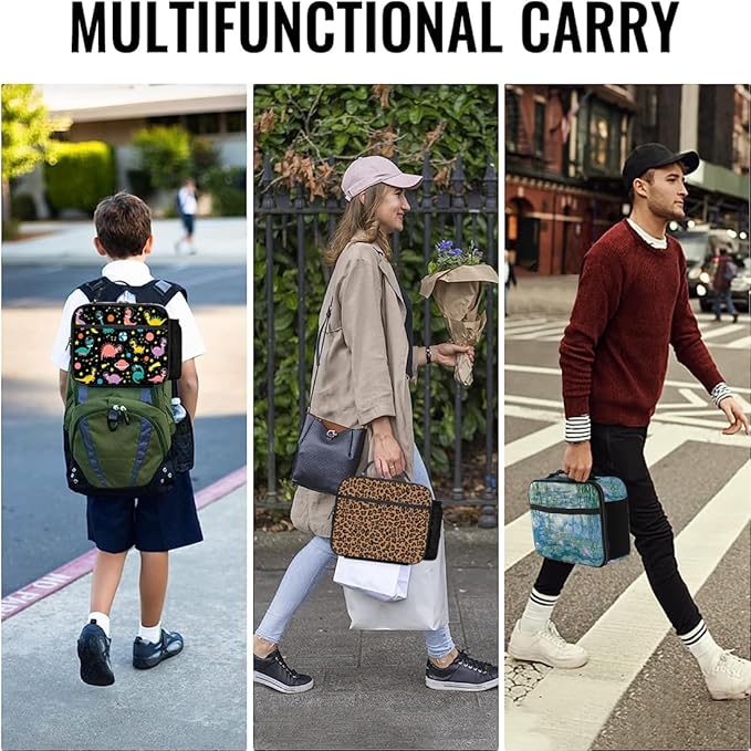 Dinosaur Lunch Bag Reusable Insulated Lunch Box Keep Food Cooler Thermal Lunch Tote for Women Men