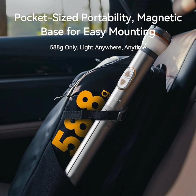 Camping Light Telescopic & Collapsible: 800 Lumens IP65 Waterproof Smart Remote Magnetic Base USB Rechargeable Battery Adjustable Height for Outdoor Adventure Hiking Emergency Lighting