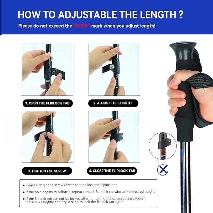Trekking Poles Collapsible Hiking Poles - 2 Pack Adjustable Aluminum Hiking Sticks, Lightweight Walking Sticks for Women, Men, Seniors, Kids, Walking Poles for Backpacking by Underwood Aggregator