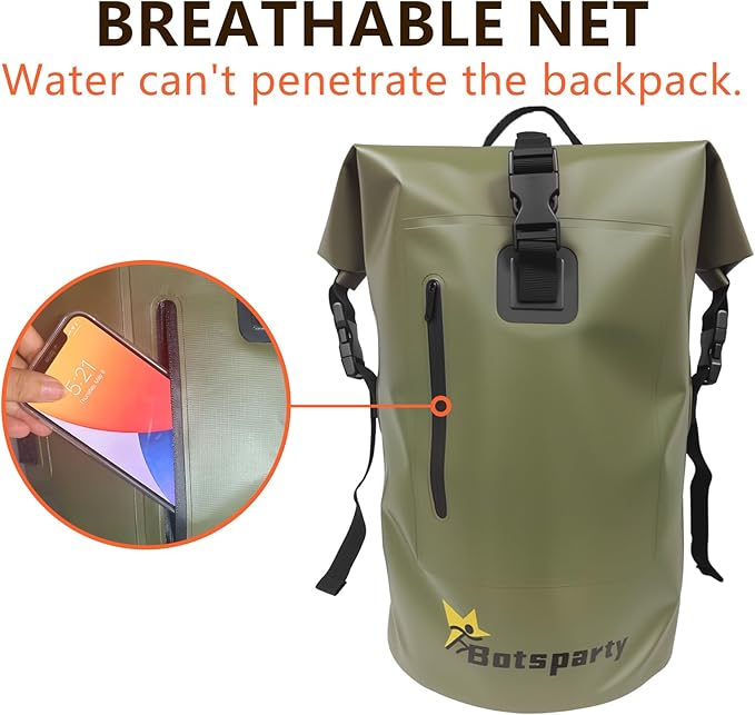 Waterproof Dry Bag Backpack - Lightweight Hiking Pack with Zippered Pocket for Camping, Kayaking, Travel, Hiking, Fishing, Outdoor Enthusiasts（25L）