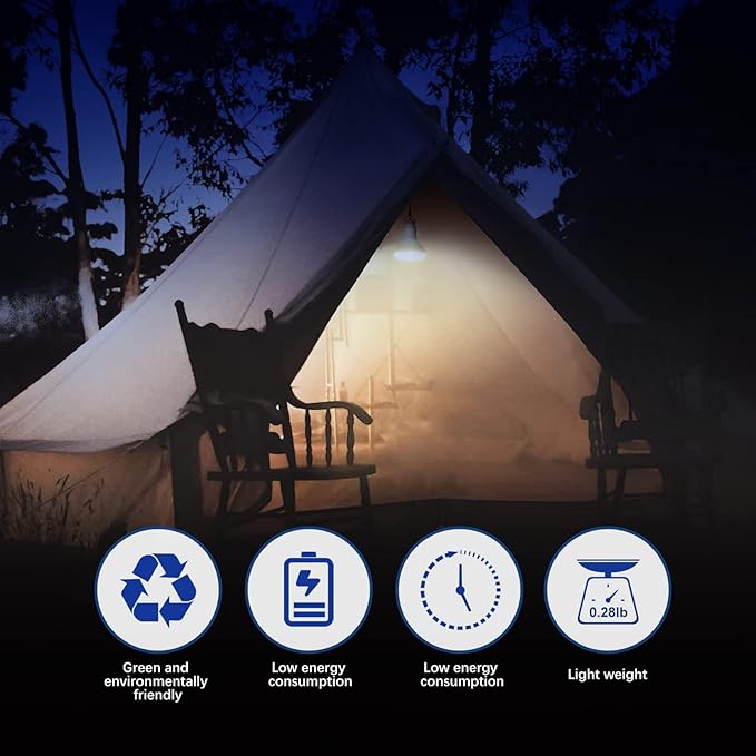 Onite USB LED Light Bulb for Portable Power Station/Solar Panels, Yellow/Amber/Warm/White Dimmable Emergency Lights for Power Outages/Camping/BBQ/Backyard