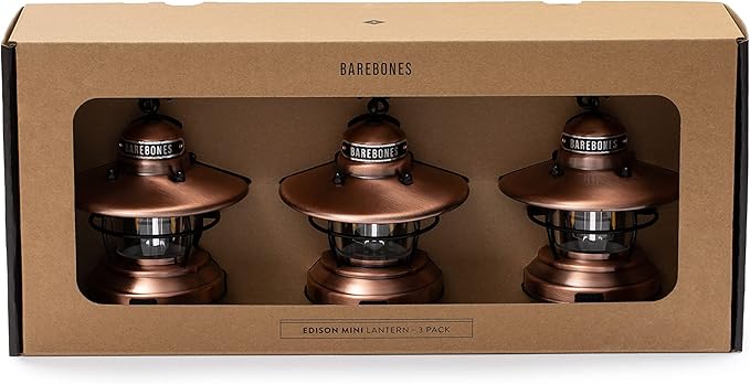 Barebones Edison Mini Vintage Adjustable LED Compact Outdoor Lantern - Essential Gear for Camping, Hiking, Fishing, Tents and Outdoor Adventures