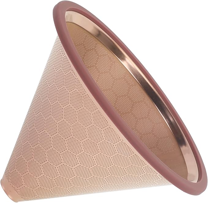 Compatible for Hario V60 & Chemex Pour Over Coffee Filters -MISETTO Reusable Stainless Steel - Best Coffee Maker and Bar Accessories (Copper)