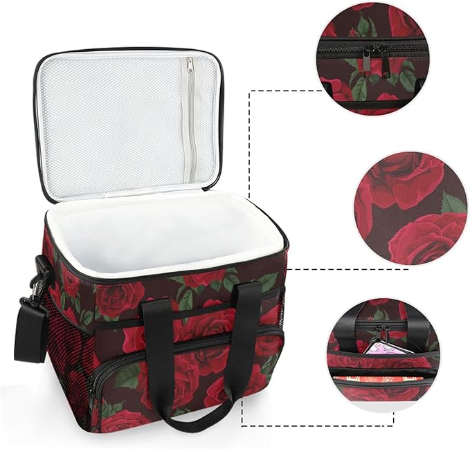 Cooler Bag Insulated Picnic Bag Large Lunch Box Reusable Tote Bag Soft Sided Portable Beach Cooler Grocery Camping