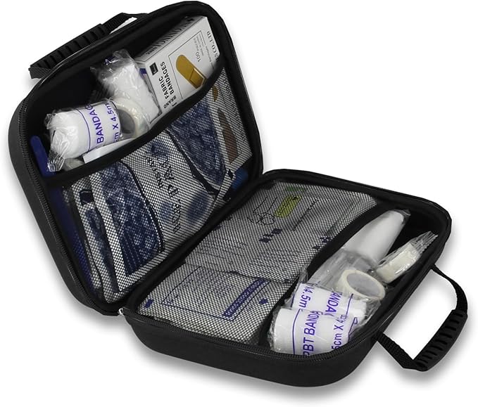 Home-Travel First-Aid Emergency-Kit Camping-Essentials - 299Pcs Car Survival Set First Aid Handheld Bag Multiple Purpose Black Case Outdoor Backpacking Gear for Disaster Preparedness YIDERBO