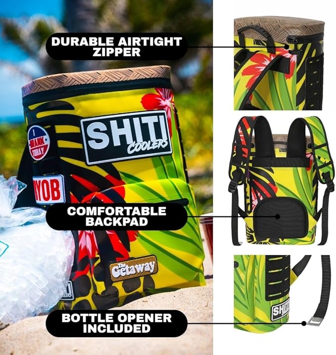 SHITI Coolers Cooler Backpack for Camping, Travel, Beach, Soft Lunch Box for Food, Drinks & Ice, Portable, Waterproof 24 Hr Insulated Bag with Shoulder Straps, Customizable