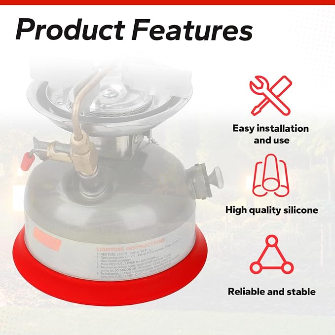 Camping Dual Fuel Stove Silicone Base Protector Suitable for Coleman Models 533, Protects Against Scratches and Enhances Stability（red）