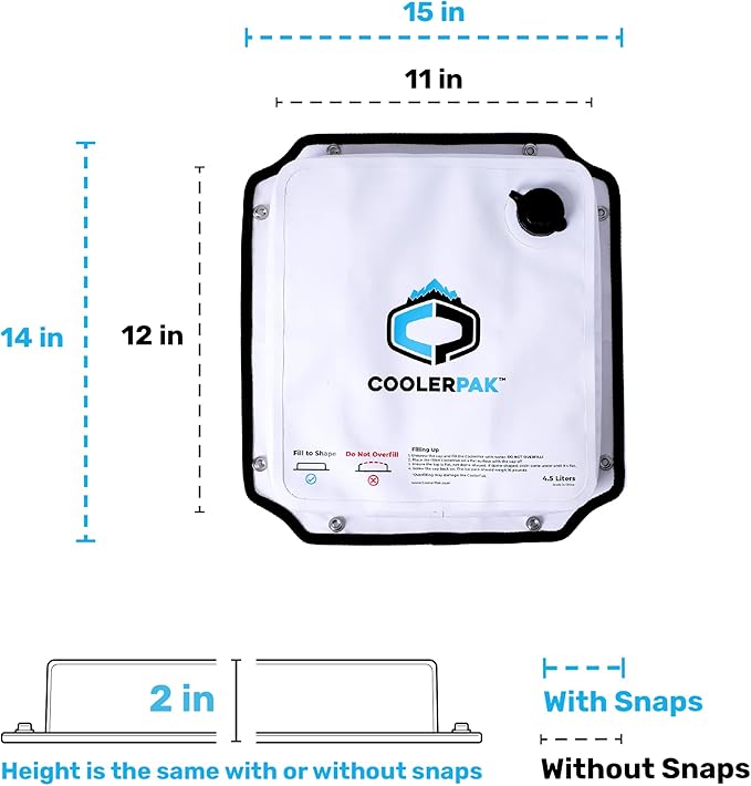 7lb, 10lb, 15lb Refillable Reusable Ice Pack – Stays Cold for Up to 5 Days – Non-Toxic, Leakproof, and Suitable for Potable Drinking Water – Built Tough, Rolls Up for Easy Storage