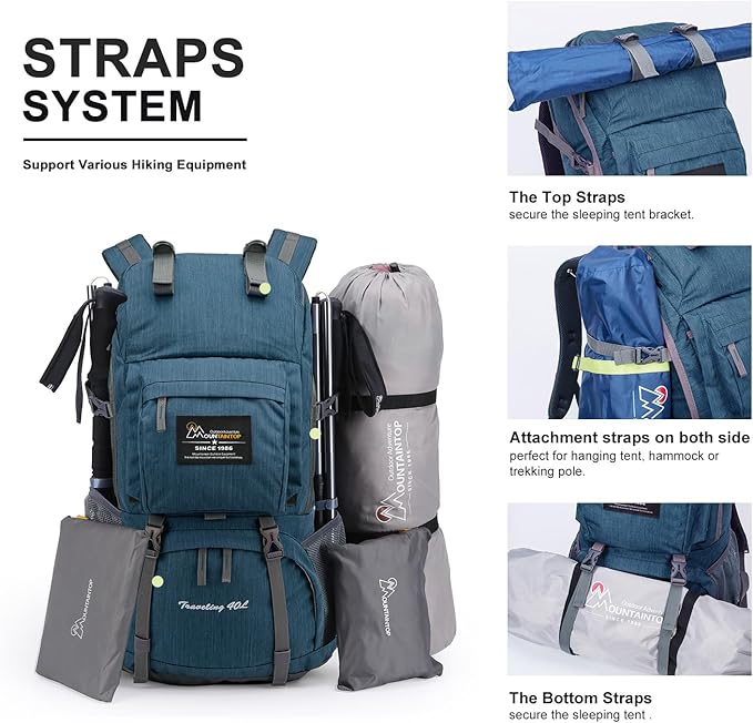 MOUNTAINTOP 40L Hiking Backpack Lightweight Travel Backpack for Men&Women Outdoor Camping Backpacking