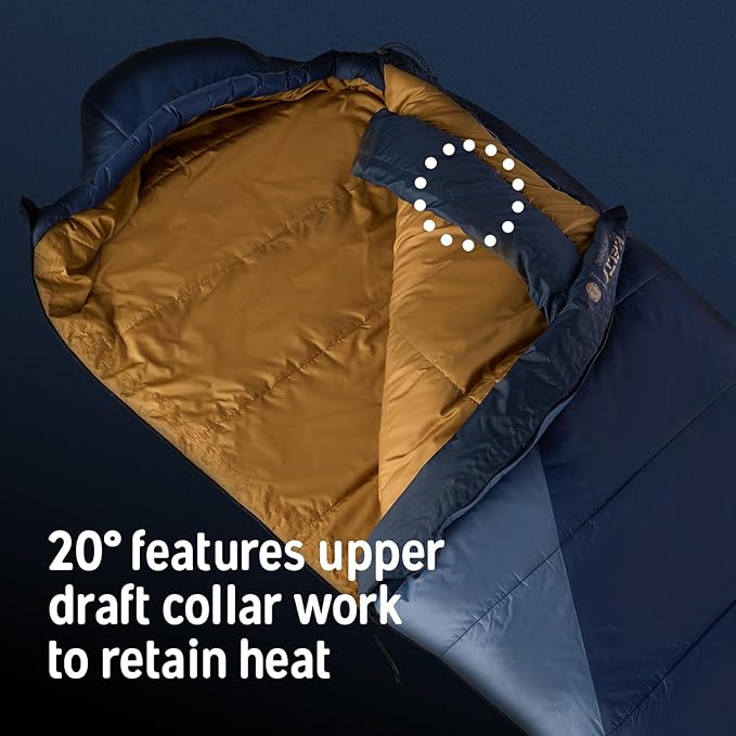 Kelty Cosmic Synthetic Fill 20 Degree Backpacking Sleeping Bag – Compression Straps, Stuff Sack Included