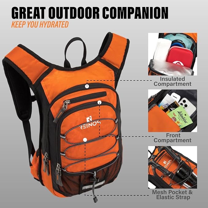 Hydration Pack Backpack with 3L Water Bladder for Men & Women, Hiking Daypack with Thermal Insulation | Running, Cycling, Camping, Skiing, Outdoor Activities