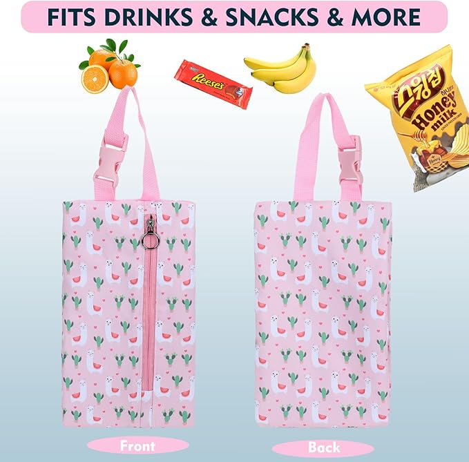 Insulated Snack Bag, Freezable Small Cooler Bag with Zipper and Adjustable Buckle, Rectangular Thermal Cooler Bag