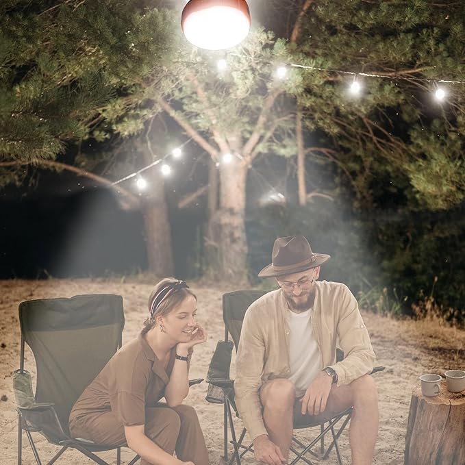 LED Rechargeable Camping Latern -Blue/Orange Solar Power Tent Light with 7 Light Modes, Power Bank, USB Charger Outdoor, Hiking, Home and Powered Emergency Failure Hurricane Hanging (Orange)