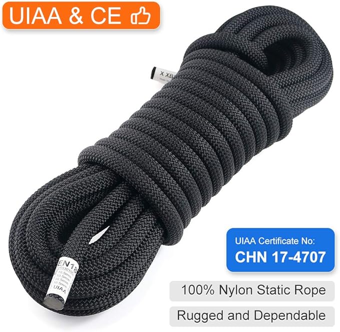 X XBEN Outdoor Climbing Rope 10M(32ft) 20M(64ft) 30M(96ft) 50M(160ft) 70M(230ft) 152M(500FT) 352M(1000FT) Static Rock Climbing Rope for Escape Rope Ice Climbing Equipment Fire Rescue Parachute