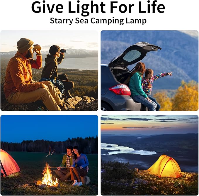 Camping Lantern LED Work Light 6500K Flashlight Portable Camping Lantern Rechargeable Light,IPX5 Waterproof,10000mAh Emergency Power Supply with Magnet(White Light)