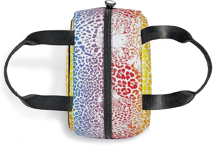 Giwawa Rainbow Leopard Print Lunch Bag for Kids Girls Boys Colorful Cheetah Animal Insulated Lunch Box Reusable Thermal Lunch Cooler Tote Bags with Front Pocket for Men Women Picnic Travel