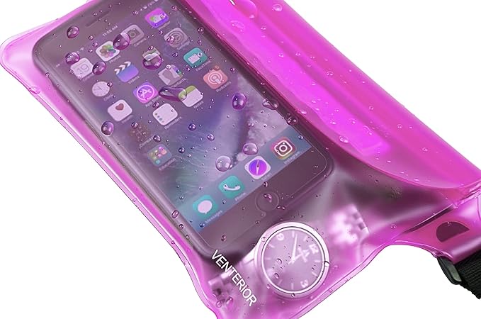 Waterproof Waist Pouch 2-Pack | Beach Accessories Fanny Pack for Swimming Snorkeling Sailing Kayaking Beach Pool Water Parks | Keep Your Phone Wallet Safe and Dry (White & Black)